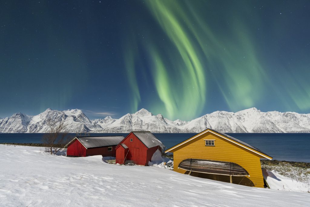 Northern lights in the arctic landscape, Norway - Blue Ribbon Travel