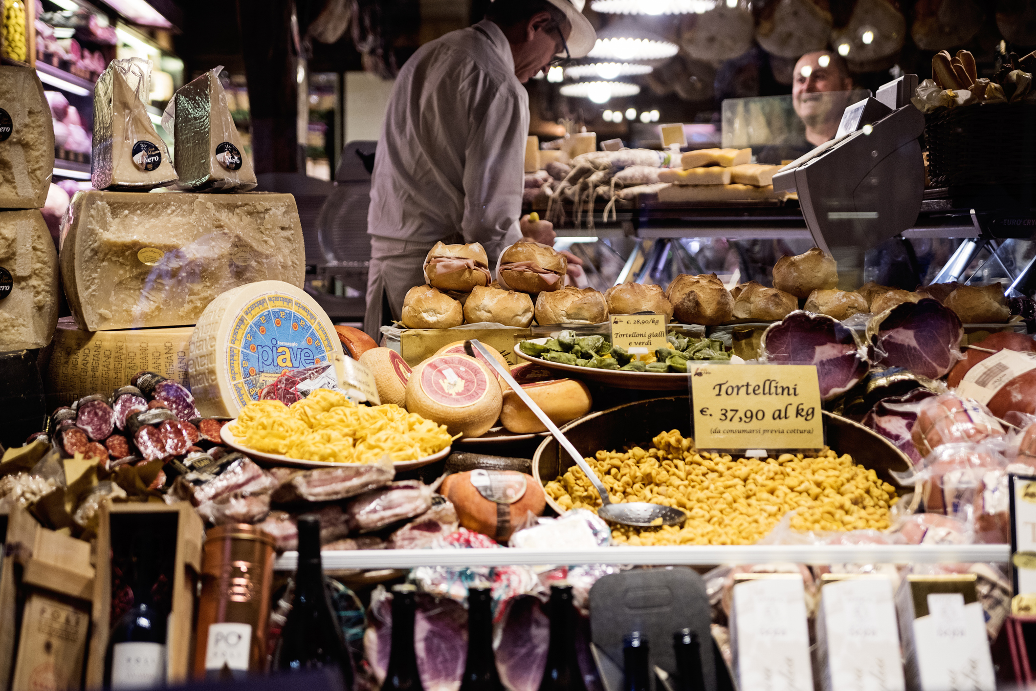 Typical window of a pasta store in the city of Bologna, Italy - Blue Ribbon Travel